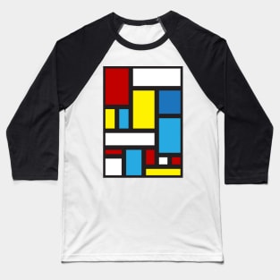 Mondrian Inspired Blocks Baseball T-Shirt